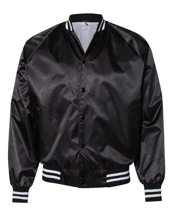 Augusta Sportswear 3610 - Unisex Satin Baseball Jacket Striped Trim