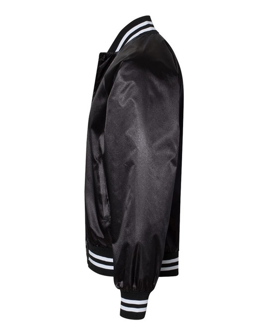 Augusta Sportswear 3610 - Chaqueta de béisbol unisex de satén con ribete a rayas