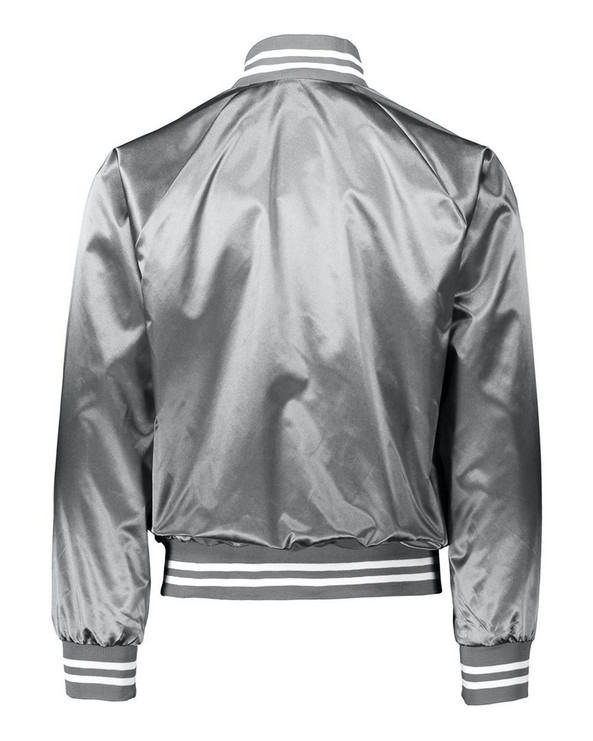 Augusta Sportswear 3610 - Chaqueta de béisbol unisex de satén con ribete a rayas
