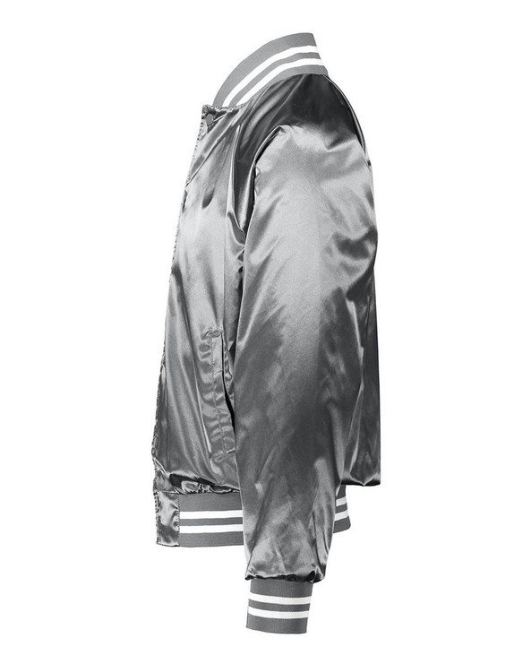 Augusta Sportswear 3610 - Chaqueta de béisbol unisex de satén con ribete a rayas