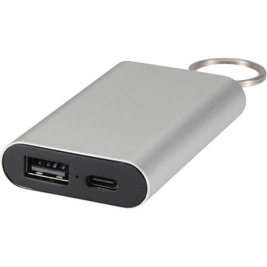 Arcturus 2000 mAh Powerbank aus recyceltem Aluminium mit Schlüsselanhänger - EgotierPro 124517