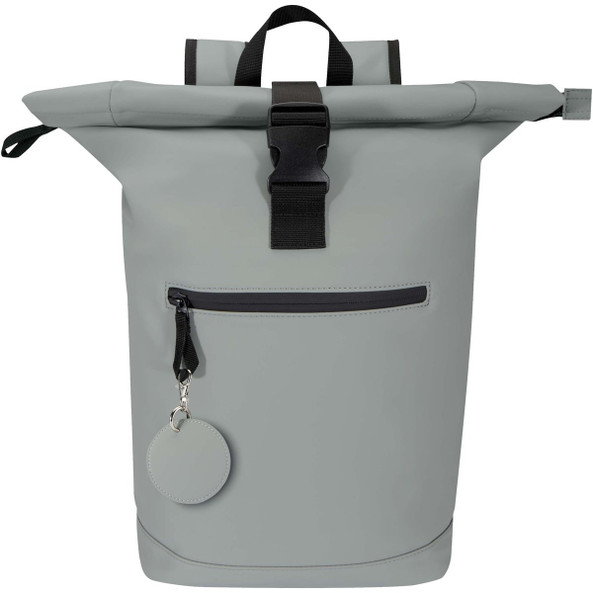 Porte-clés rond à breloques en matériaux recyclés certifié GRS Resi Plus - EgotierPro 130140