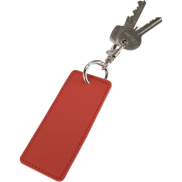 Porte-clés rectangulaire à breloques en matériaux recyclés certifié GRS Resi Plus - EgotierPro 130141