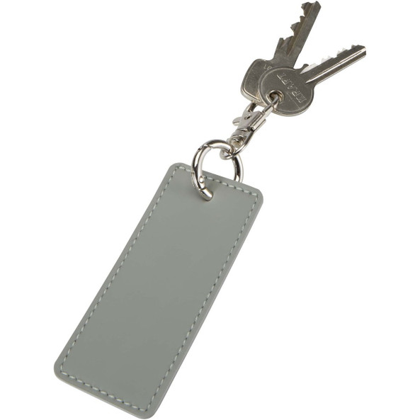 Porte-clés rectangulaire à breloques en matériaux recyclés certifié GRS Resi Plus - EgotierPro 130141