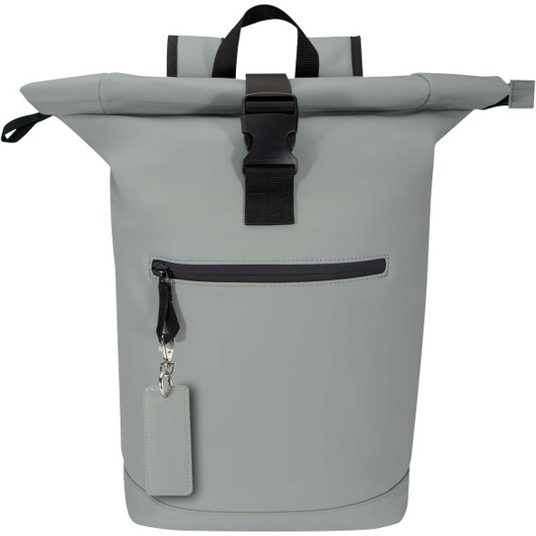 Porte-clés rectangulaire à breloques en matériaux recyclés certifié GRS Resi Plus - EgotierPro 130141
