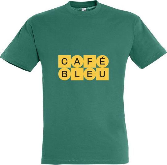 T-shirt Coton Imprimé Café Bleu 11380-N2DBL-F