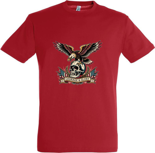 Needen 11380-N2DGR-F - Courage and Glory Front Print T-shirt