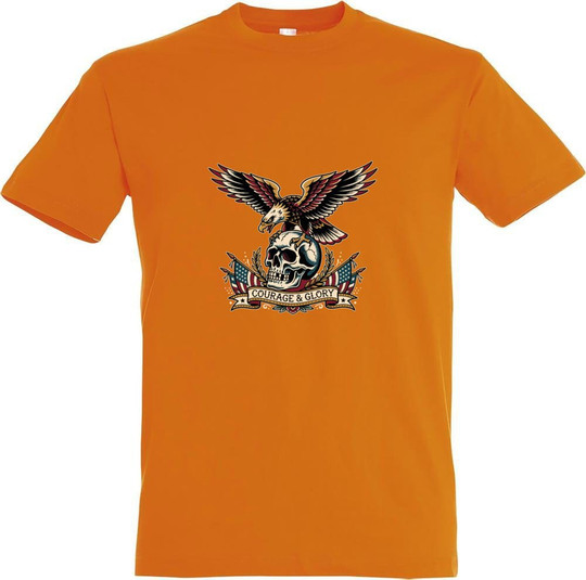 Needen 11380-N2DGR-F - Courage and Glory Front Print T-shirt