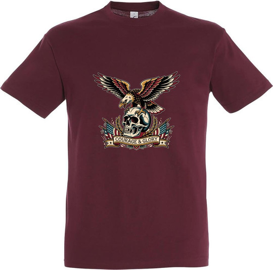 Needen 11380-N2DGR-F - Courage and Glory Front Print T-shirt