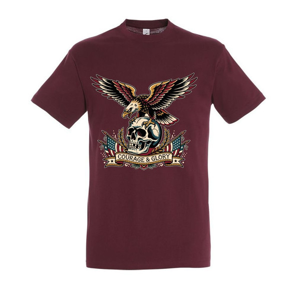 Needen 11380-N2DGR-F - T-shirt Stampata "Coraggio e Gloria"