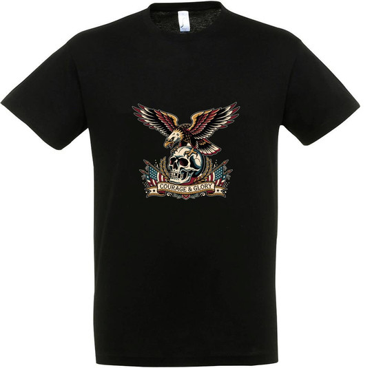 Needen 11380-N2DGR-F - Courage and Glory Front Print T-shirt