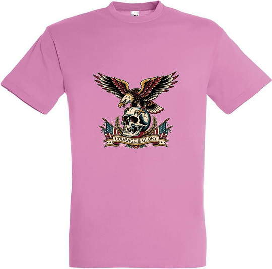 Needen 11380-N2DGR-F - Courage and Glory Front Print T-shirt