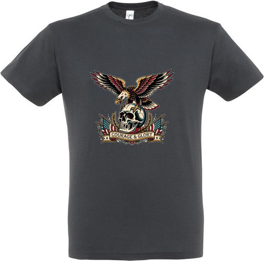 Needen 11380-N2DGR-F - Courage and Glory Front Print T-shirt
