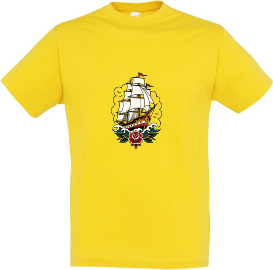 T-Shirt mit Schiffsfront-Grafik 11380-N2LSH-F
