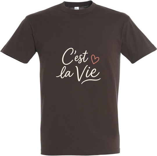 Needen 11380-N1DCV-F - Bedrucktes "C'est la vie" T-Shirt