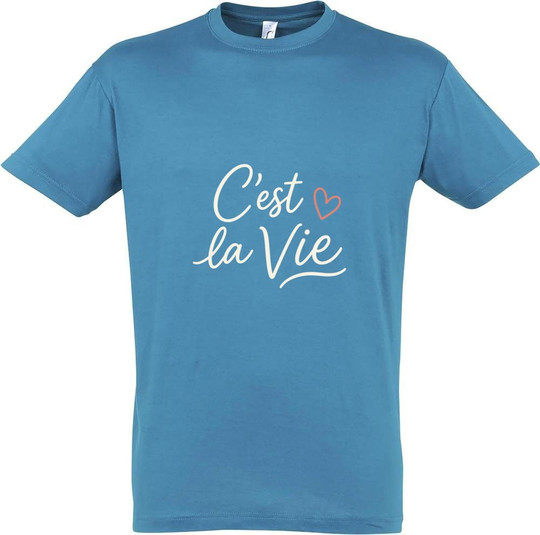 Needen 11380-N1DCV-F - Bedrucktes "C'est la vie" T-Shirt