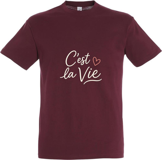 Needen 11380-N1DCV-F - Bedrucktes "C'est la vie" T-Shirt