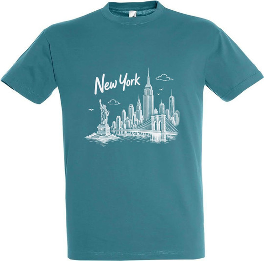 New York Front Painettu T-paita 11380-N1DNY-F