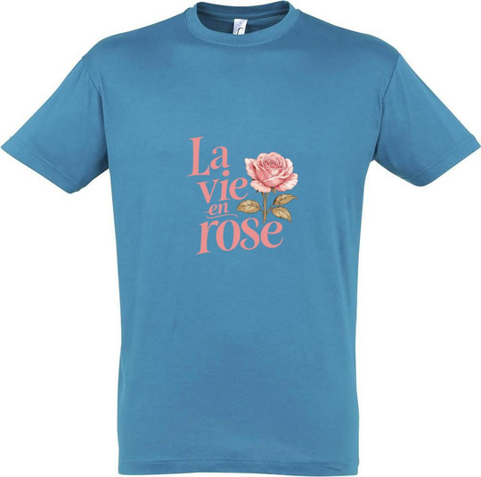 Needen 11380-N1DRS-F - Bedrucktes 'La vie en rose' T-Shirt