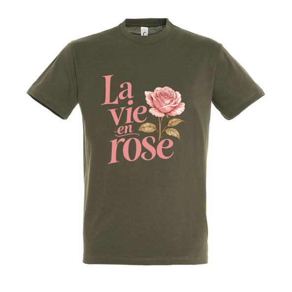 Needen 11380-N1DRS-F - La vie en rose Front Print T-shirt
