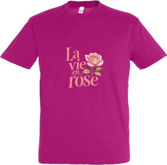 Needen 11380-N1DRS-F - Tryckt 'La vie en rose' T-shirt