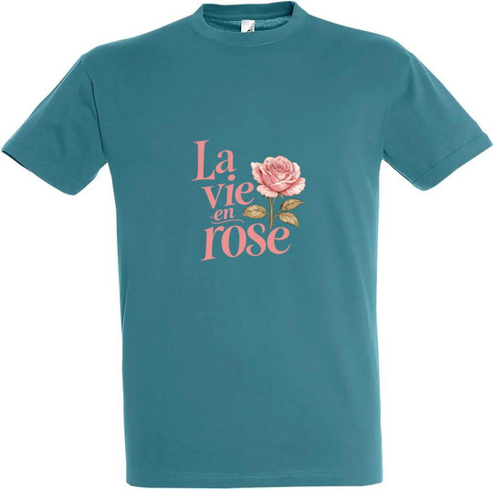 Painettu 'La vie en rose' T-paita 11380-N1DRS-F