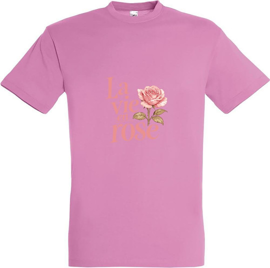 Needen 11380-N1DRS-F - Bedrucktes 'La vie en rose' T-Shirt