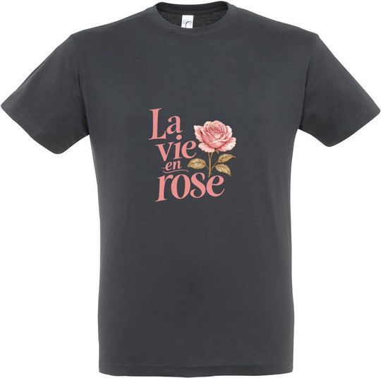 Needen 11380-N1DRS-F - Bedrucktes 'La vie en rose' T-Shirt