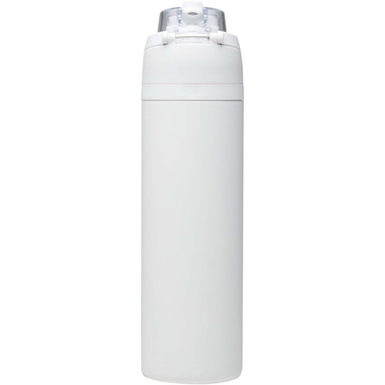 Theron 800 ml RCS enkelwandige gerecyclede roestvrijstalen waterfles, een deksel met dubbele functie en een uitklapbaar rietj - EgotierPro 100951