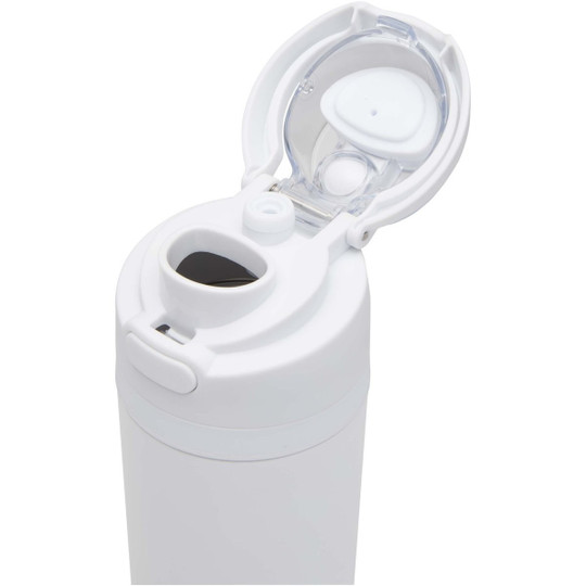 Theron 800 ml RCS enkelwandige gerecyclede roestvrijstalen waterfles, een deksel met dubbele functie en een uitklapbaar rietj - EgotierPro 100951