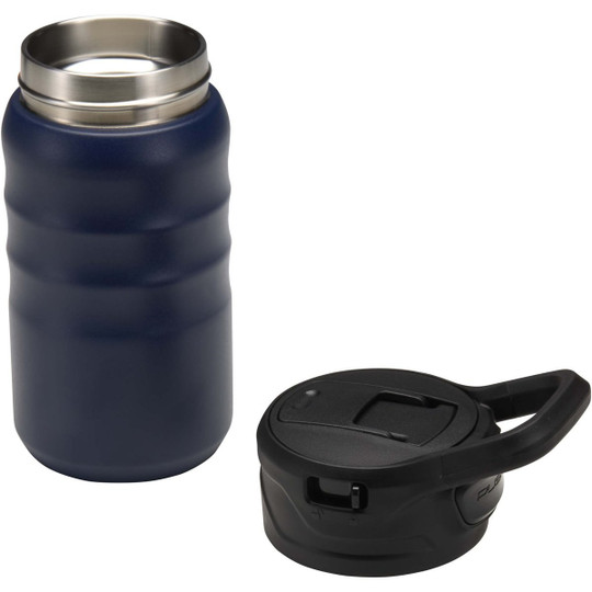 Knox 350 ml RCS recycled double wall stainless steel sport bottle with flip straw - EgotierPro 100952