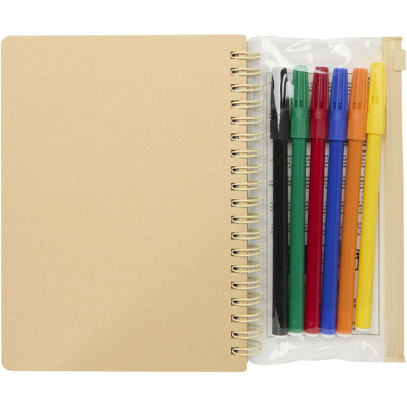 Squiggle B6 hard cover notebook and markers set - EgotierPro 107330