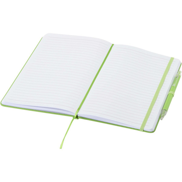 Ensemble comprenant un cahier en papier recyclé Spectrum A5 et un stylo à bille - EgotierPro 107402