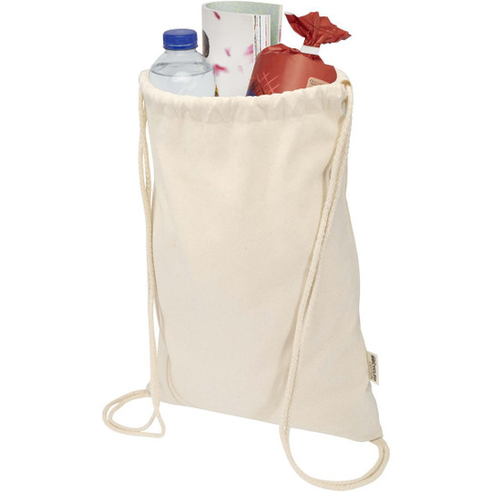 Oregon Blend 140 g/m² GRS recycled drawstring bag 5L - EgotierPro 120761