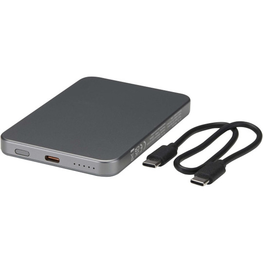 Avis 5000 mAh RCS recycled aluminium magnetic power bank - EgotierPro 124443