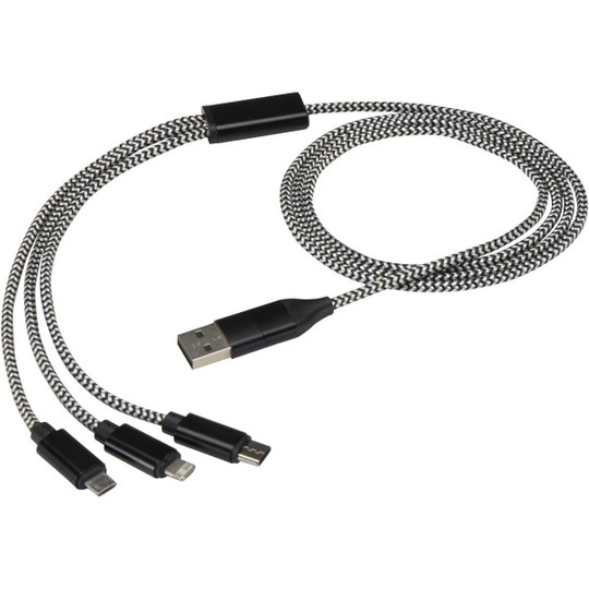 Alphecca recycled aluminium and RPET 5-in-1 charging cable - EgotierPro 124492