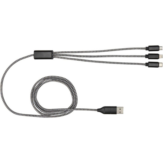 Alphecca recycled aluminium and RPET 5-in-1 charging cable - EgotierPro 124492