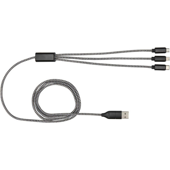 Alphecca recycled aluminium and RPET 5-in-1 charging cable - EgotierPro 124492