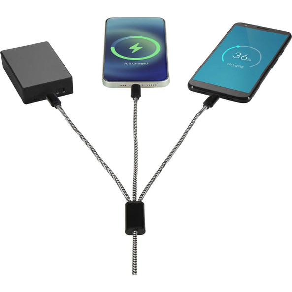 Alphecca recycled aluminium and RPET 5-in-1 charging cable - EgotierPro 124492
