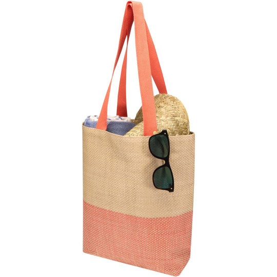 Rhythm straw paper tote bag 10L - EgotierPro 130155