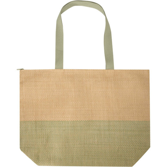 Rhythm straw paper large zipped tote bag 21L - EgotierPro 130156