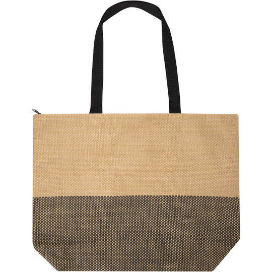 Rhythm straw paper large zipped tote bag 21L - EgotierPro 130156