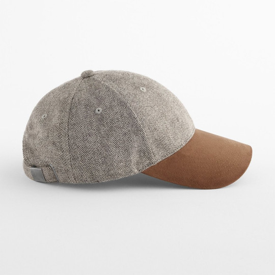 BEECHFIELD BF627 - SUEDE PEAK HERRINGBONE CAP
