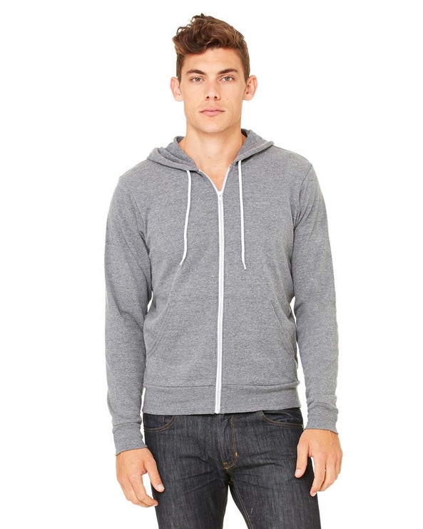 Bella+Canvas 3739 - molleton à capuchon unisexe en poly-coton avec glissière tout au long