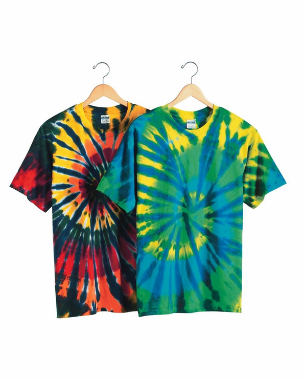 Tie-Dyed 200T2 - Multi-Color Cut-Spiral Short Sleeve T-Shirt