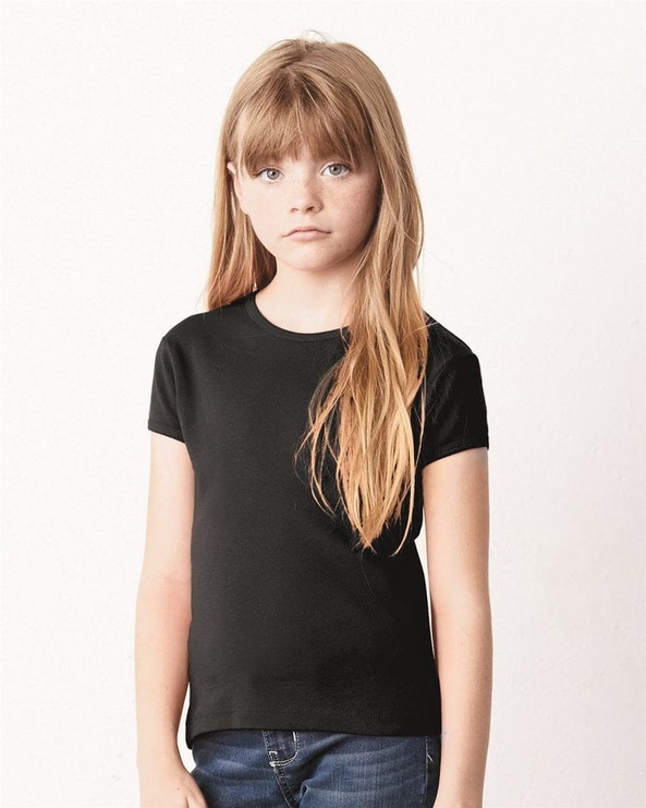 Bella+Canvas 9001 - Girls' Baby Rib Short Sleeve Crewneck T-Shirt