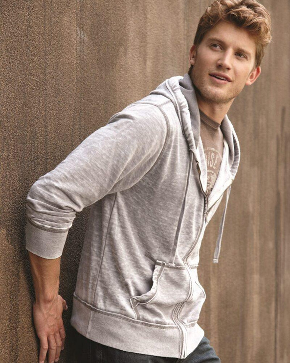 J. America 8916 - Sudadera con capucha y cremallera Zen Fleece Vintage