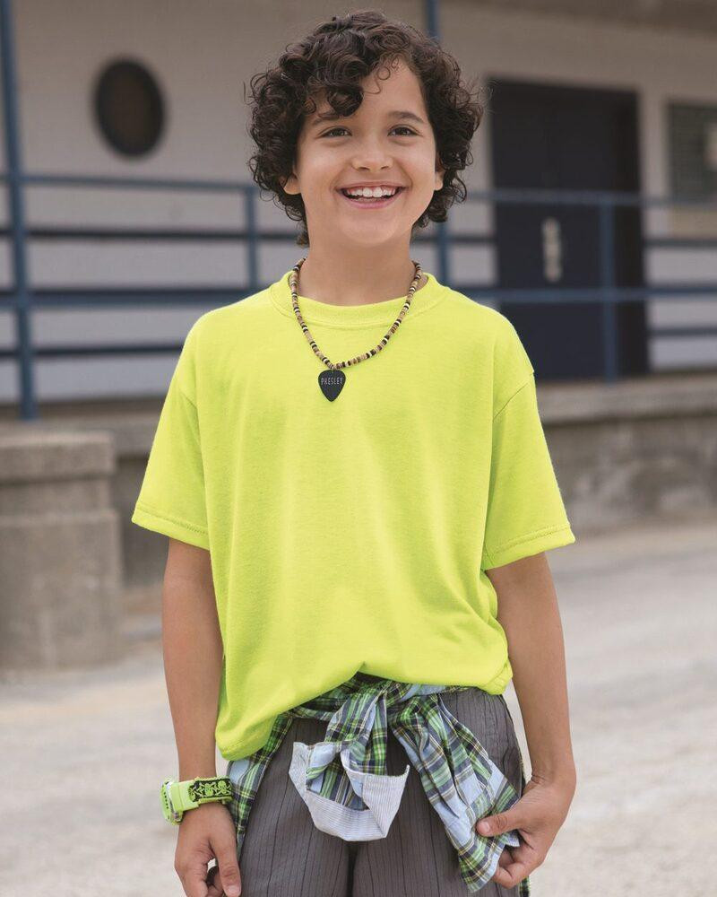 Jerzees 21BR - Camiseta de manga corta juvenil 100% poliéster