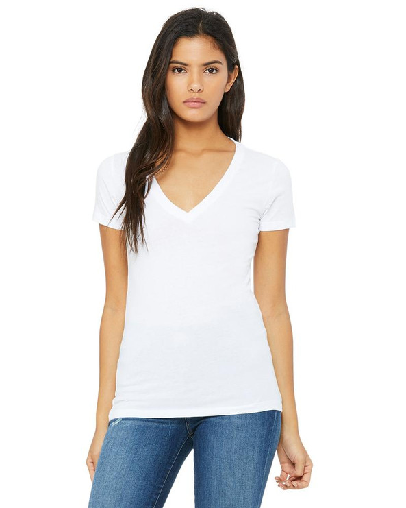 BELLA+CANVAS B6035 - Women's Jersey Short Sleeve Deep V-Neck Tee