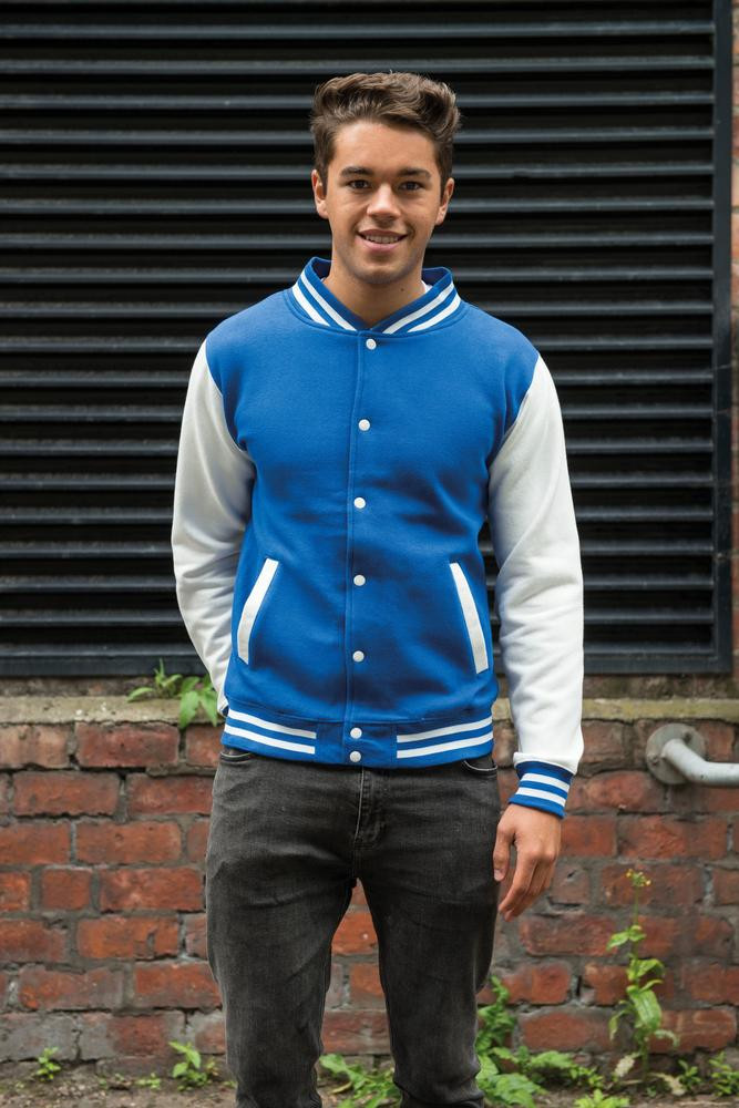 AWDis JH043 - Varsity Jacket - Fire Red / White | Needen Ireland